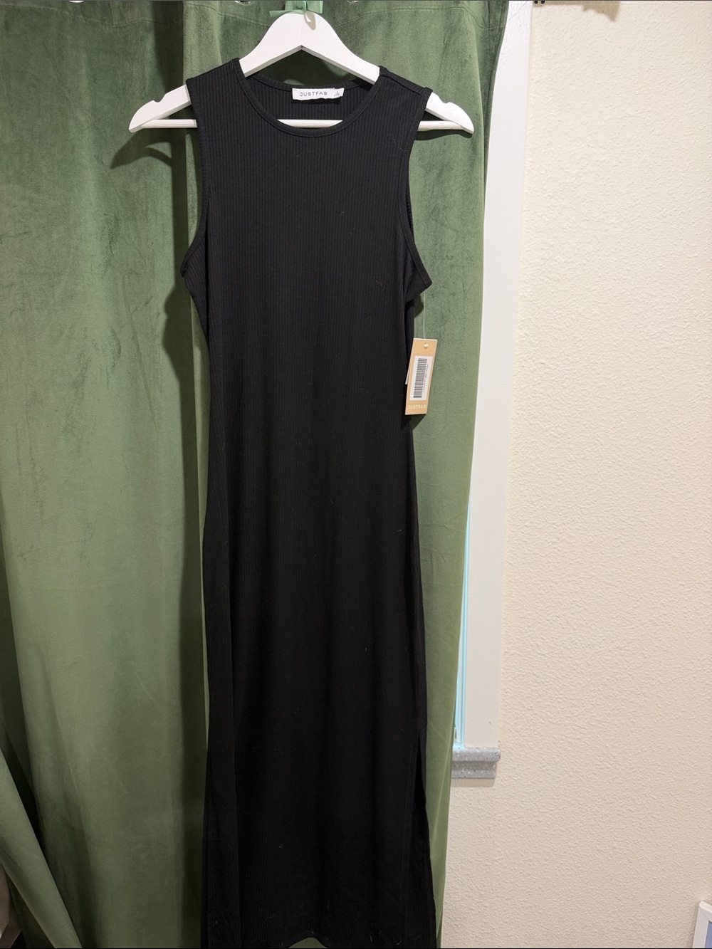 JustFab Black Ribbed Tank Maxi Dress